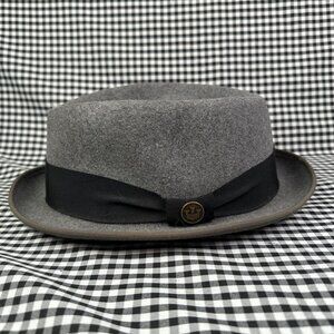Goorin Bros Slick Carter Short Brim Porkpie Grey Wool Hat Men's XX-Large